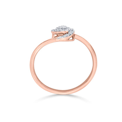 Twisted Charm Diamond & Gold Fashion Ring for Women