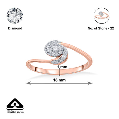 Twisted Charm Diamond & Gold Fashion Ring for Women