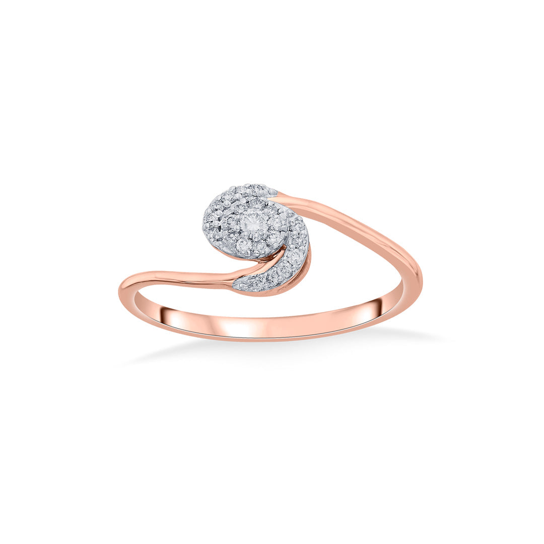 Twisted Charm Diamond & Gold Fashion Ring for Women