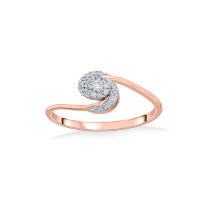 Twisted Charm Diamond & Gold Fashion Ring for Women