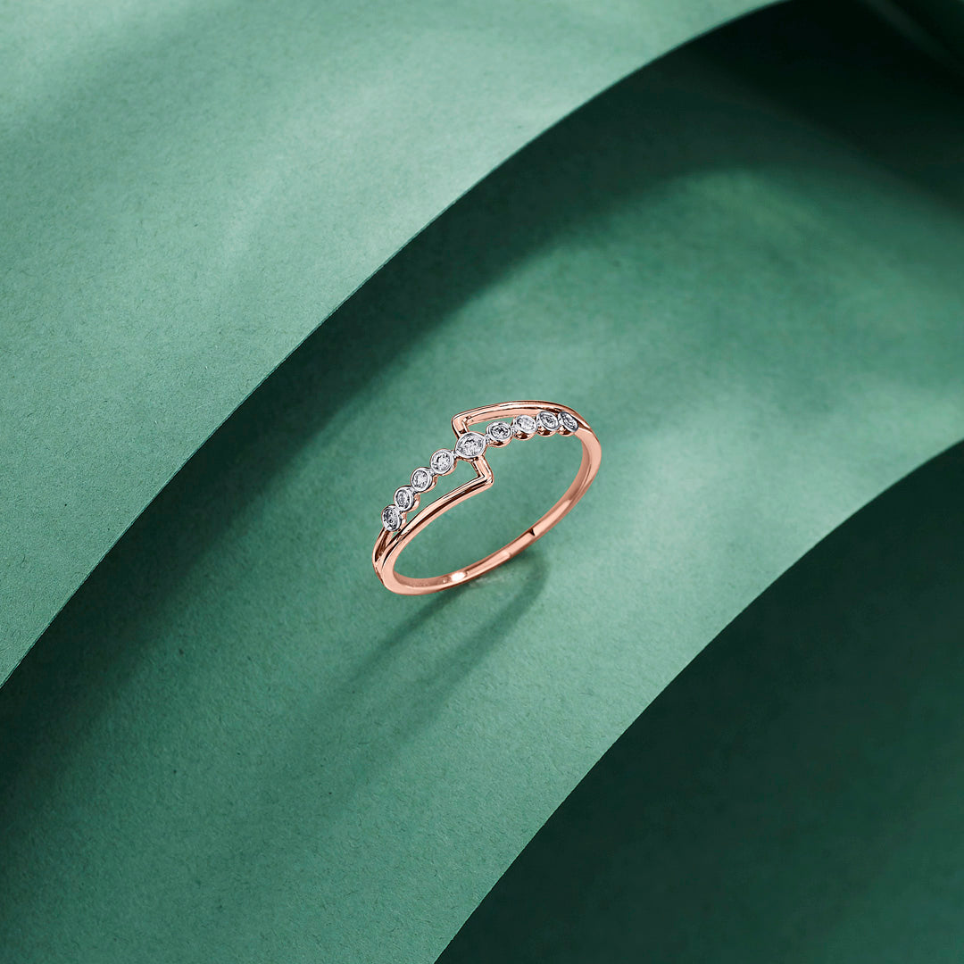 Axis Grace Diamond & Gold Fashion Ring for Women