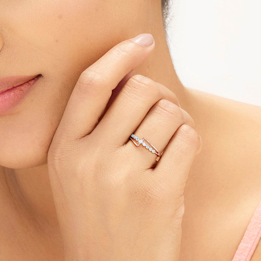 Axis Grace Diamond & Gold Fashion Ring for Women