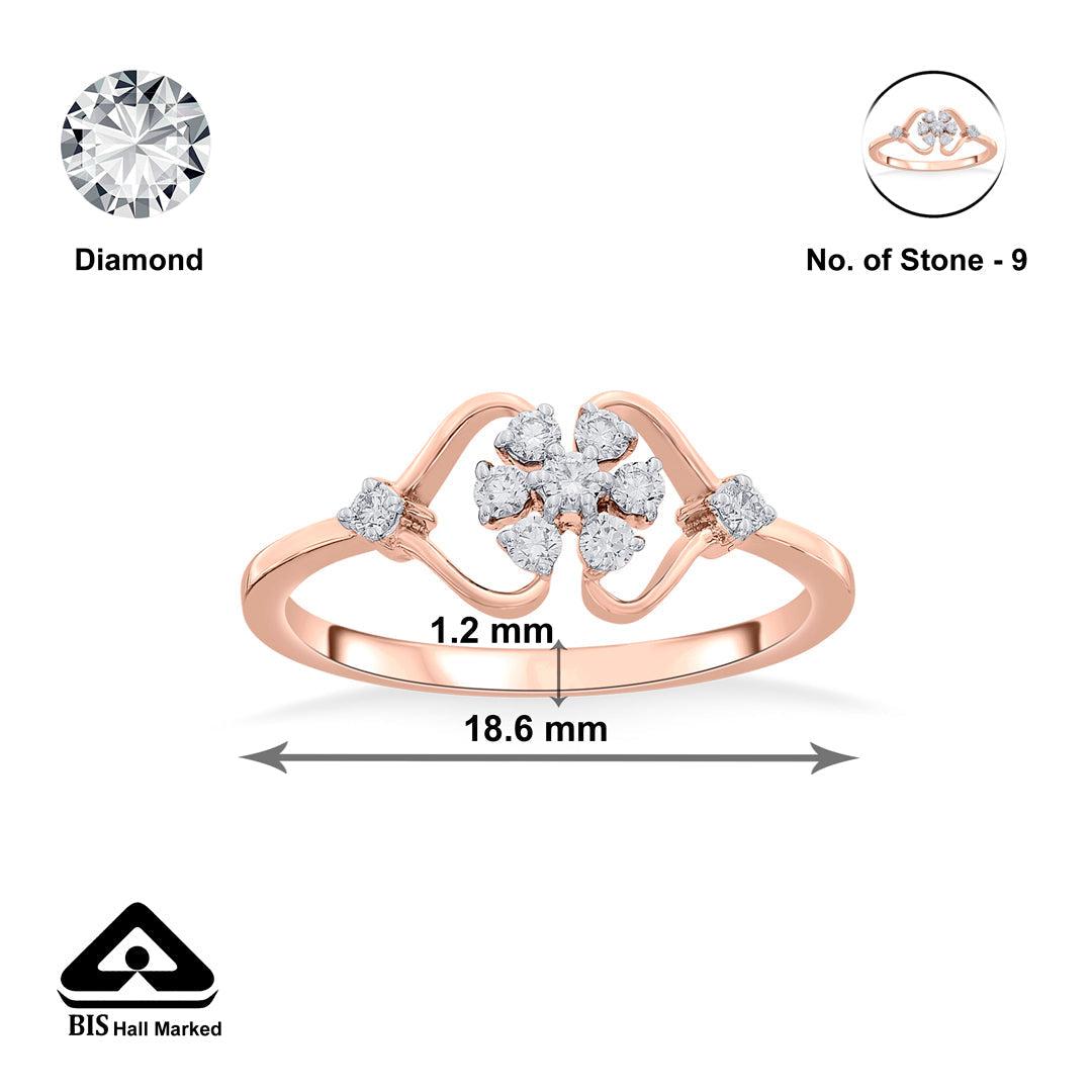 Lyt Gem Diamond & Gold Fashion Ring for Women