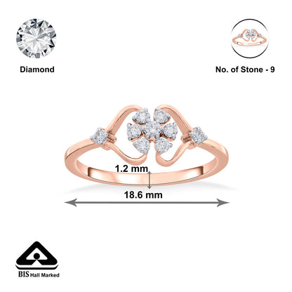 Lyt Gem Diamond & Gold Fashion Ring for Women