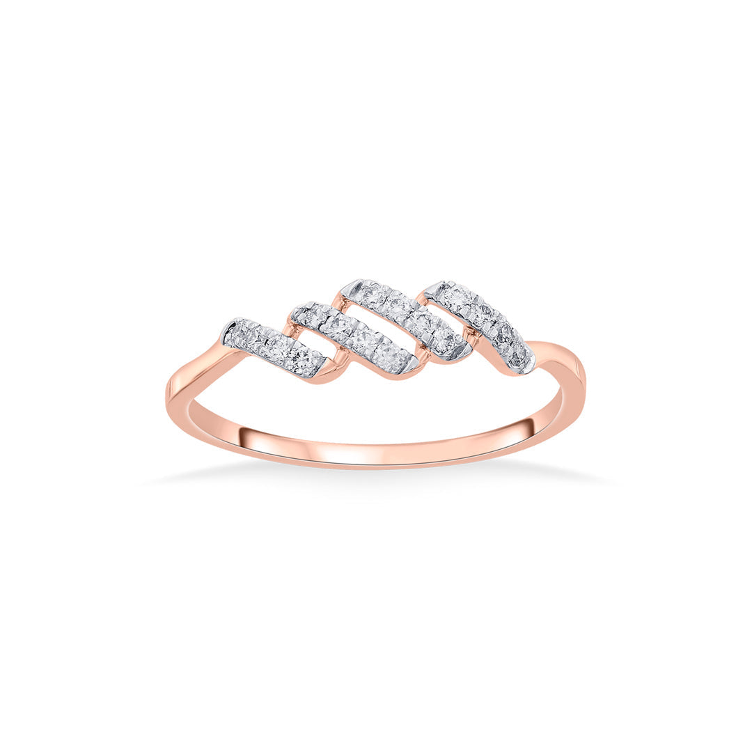 Zuri Spiral Diamond & Gold Fashion Ring for Women
