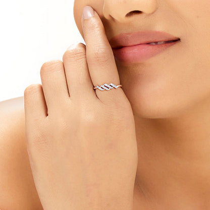 Zuri Spiral Diamond & Gold Fashion Ring for Women