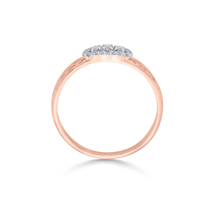 Mesh Glow Diamond & Gold Fashion Ring for Women