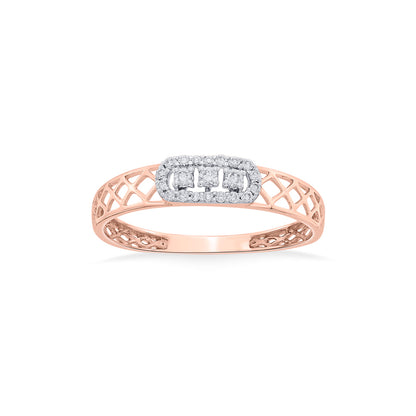 Mesh Glow Diamond & Gold Fashion Ring for Women