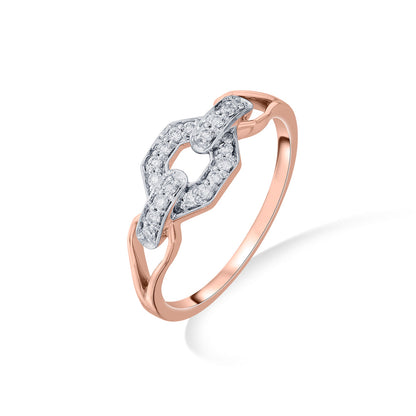 Hexa Connect Diamond & Gold Fashion Ring for Women
