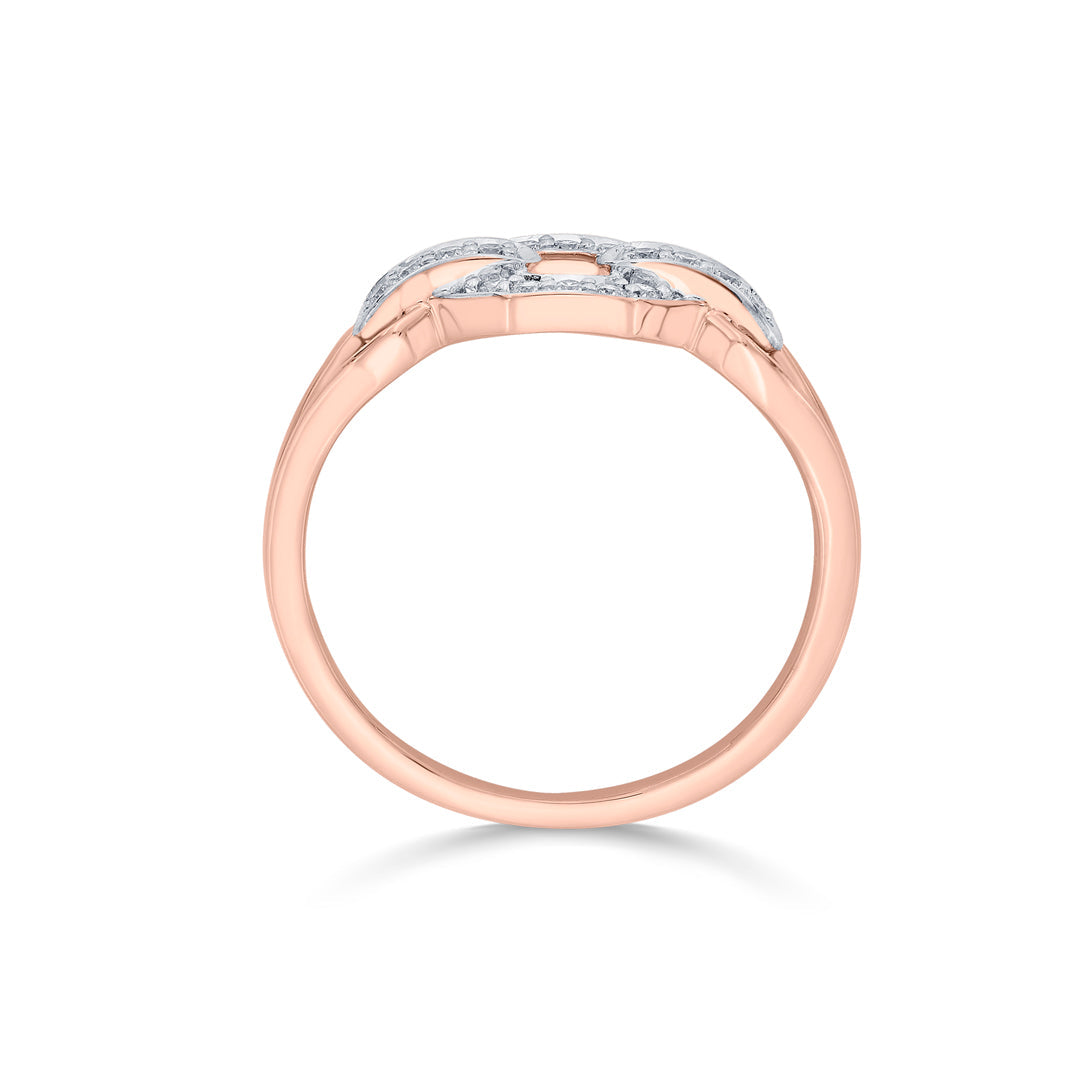 Hexa Connect Diamond & Gold Fashion Ring for Women