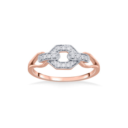 Hexa Connect Diamond & Gold Fashion Ring for Women