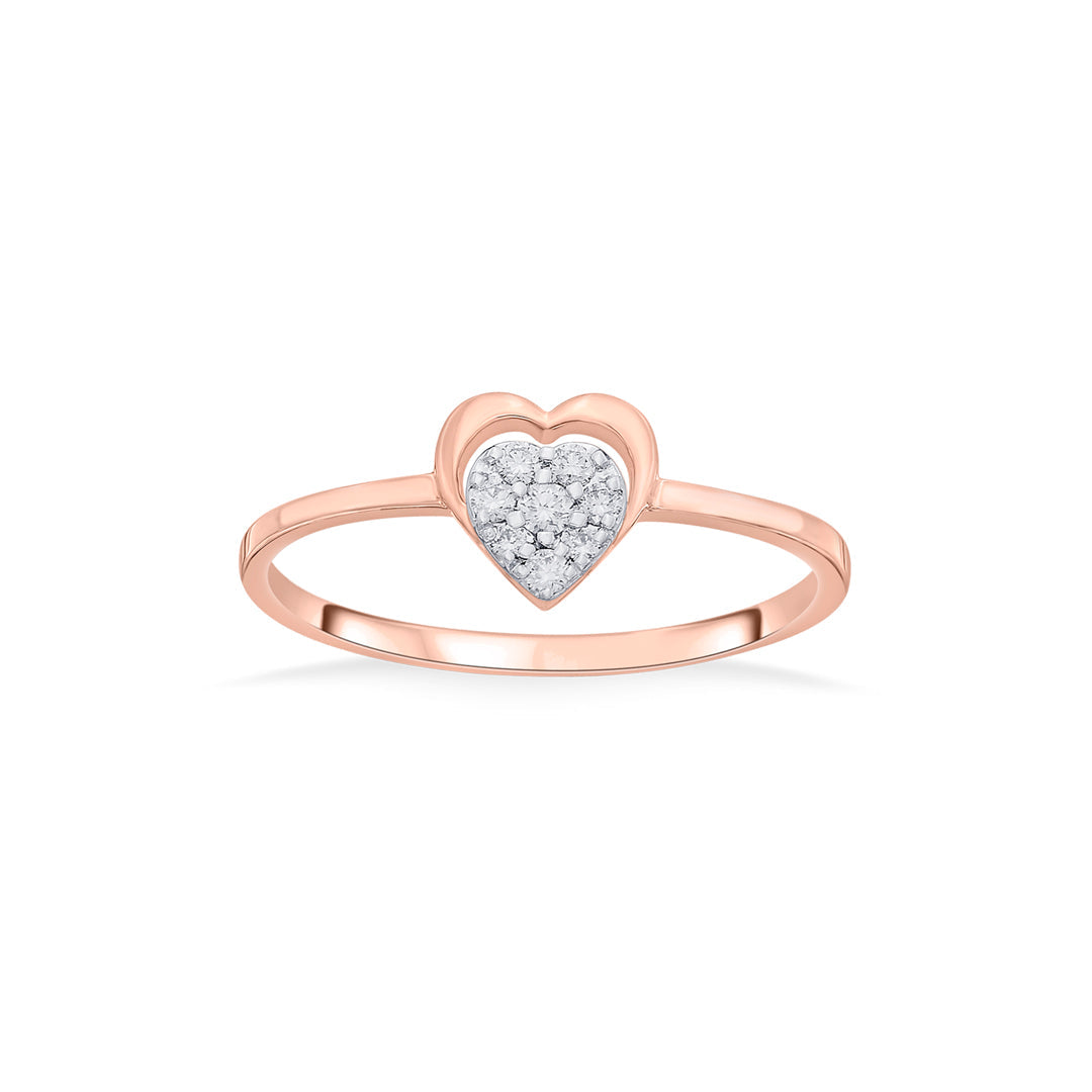 Valora Heart Diamond & Gold Heart Ring for Women