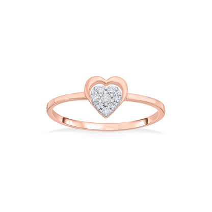 Valora Heart Diamond & Gold Heart Ring for Women