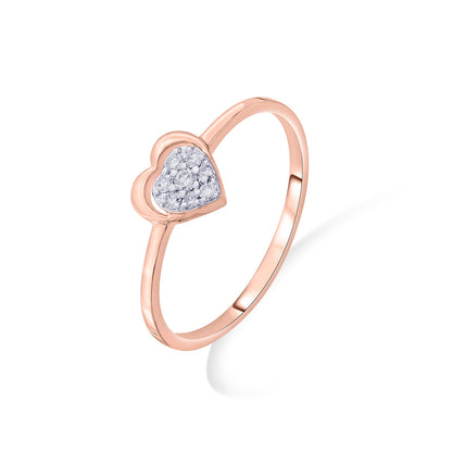 Valora Heart Diamond & Gold Heart Ring for Women