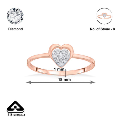 Valora Heart Diamond & Gold Heart Ring for Women