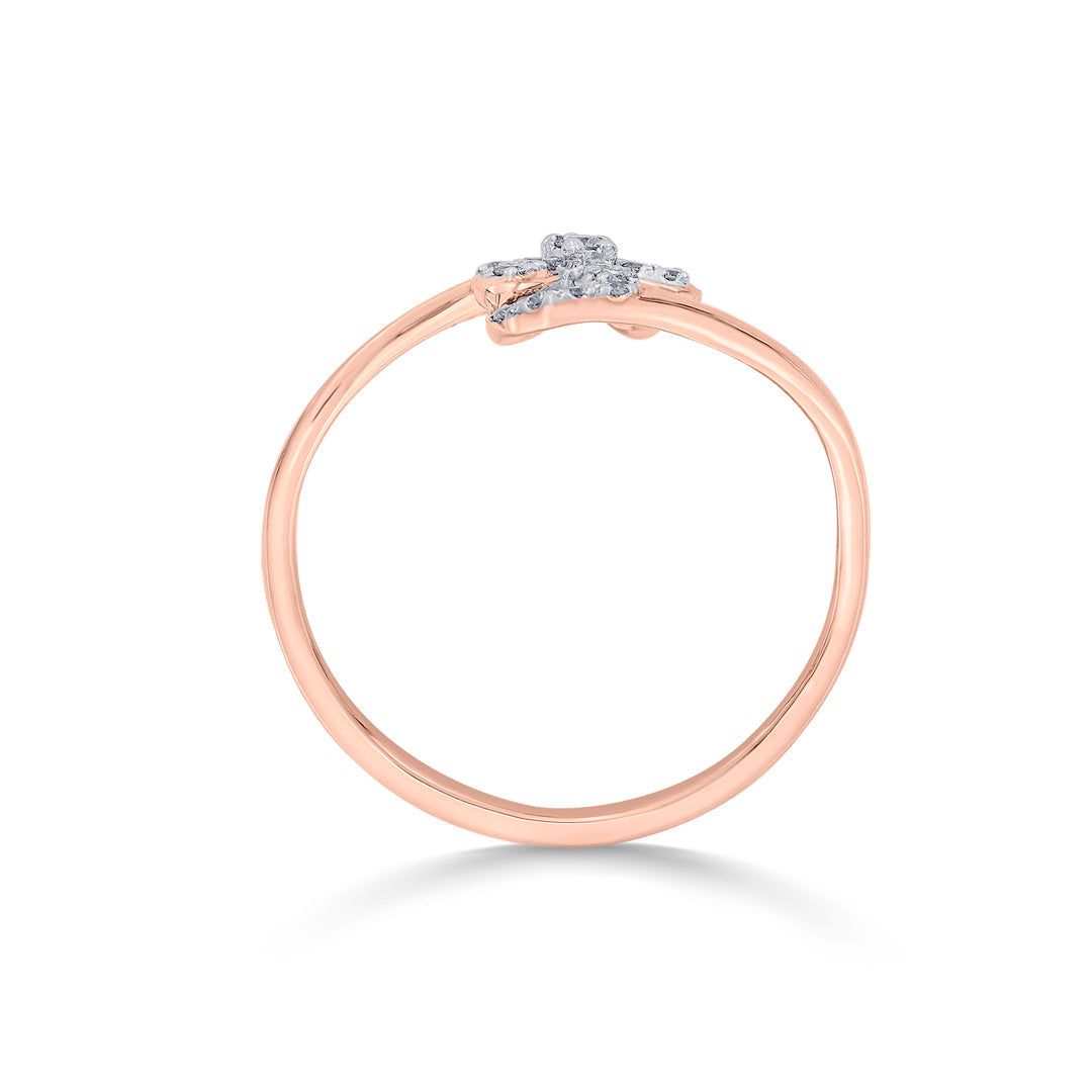 Floral Gleam Diamond & Gold Fashion Ring for Women