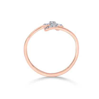 Floral Gleam Diamond & Gold Fashion Ring for Women