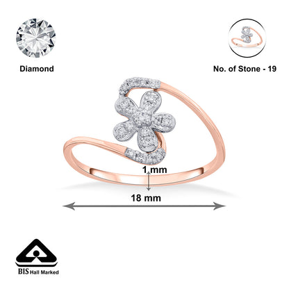 Floral Gleam Diamond & Gold Fashion Ring for Women
