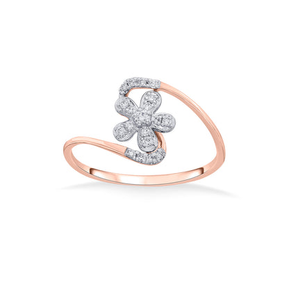 Floral Gleam Diamond & Gold Fashion Ring for Women