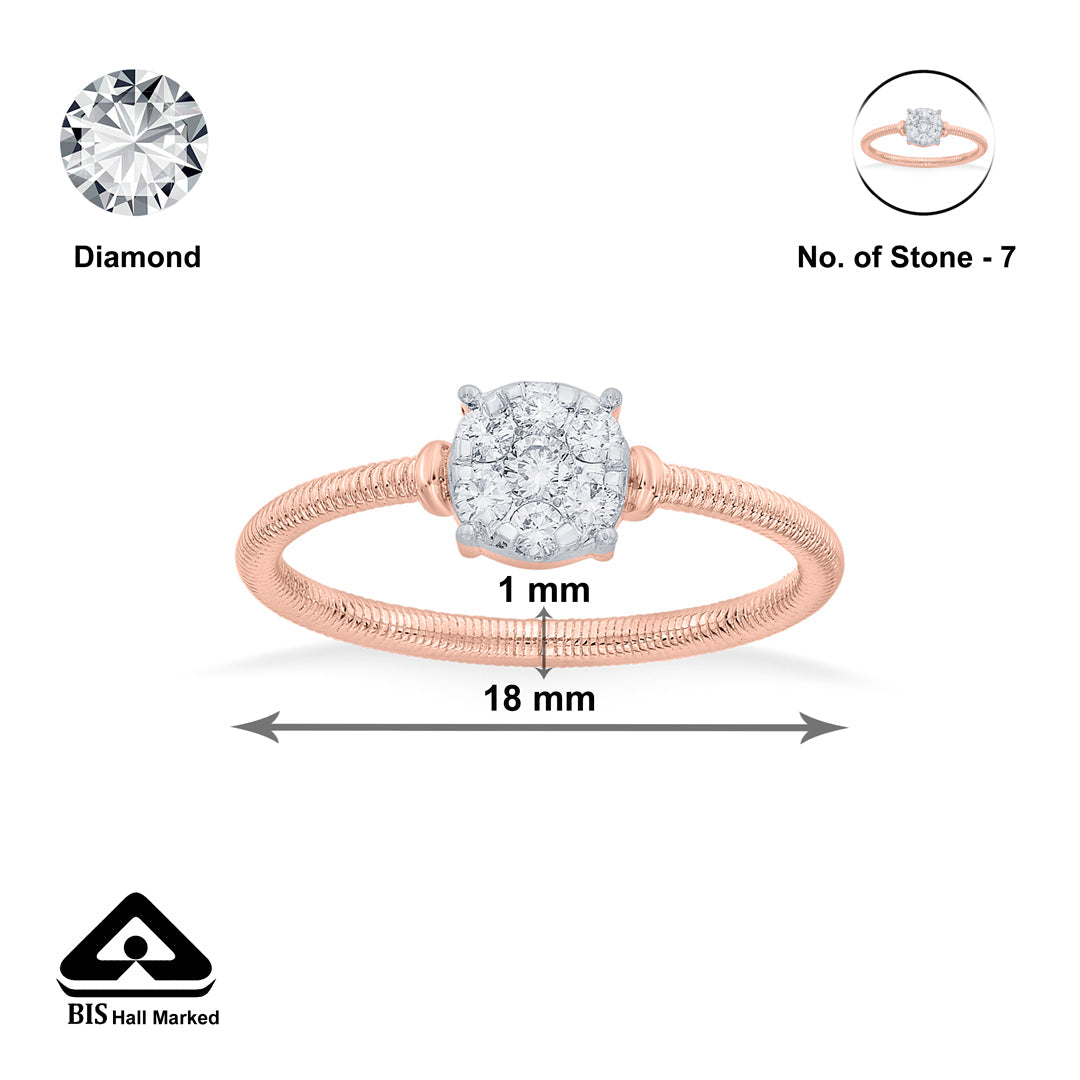 Crystal Spark Diamond & Gold Casual Ring for Women