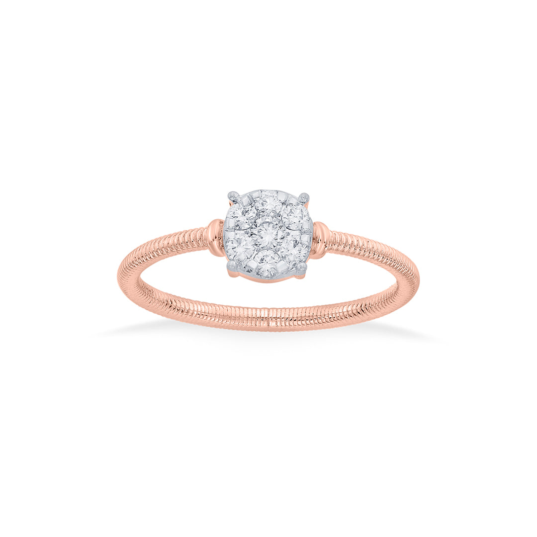Crystal Spark Diamond & Gold Casual Ring for Women