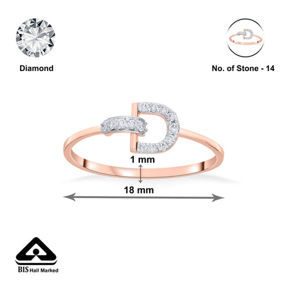 D Gleam Diamond & Gold Fashion Ring for Women