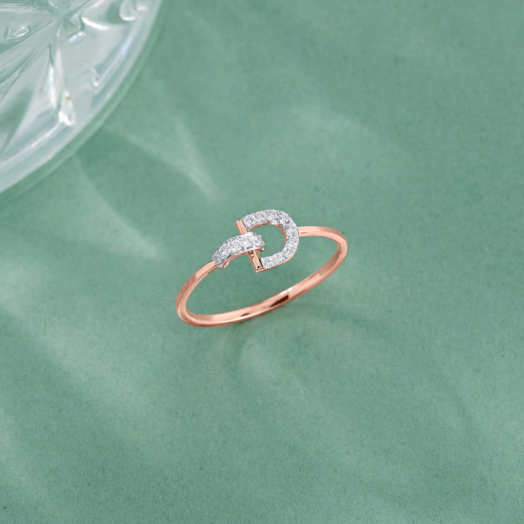 D Gleam Diamond & Gold Fashion Ring for Women