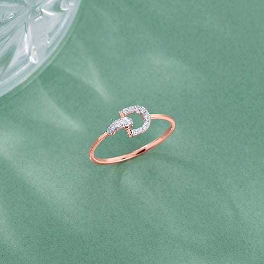 D Gleam Diamond & Gold Fashion Ring for Women