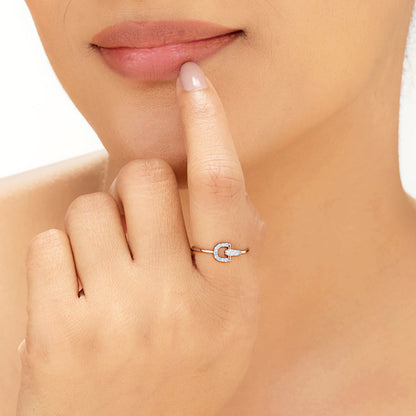 D Gleam Diamond & Gold Fashion Ring for Women