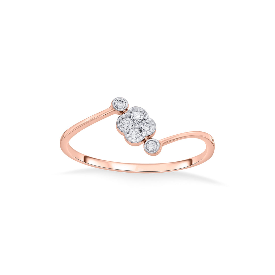 Gem Drift Diamond & Gold Casual Ring for Women