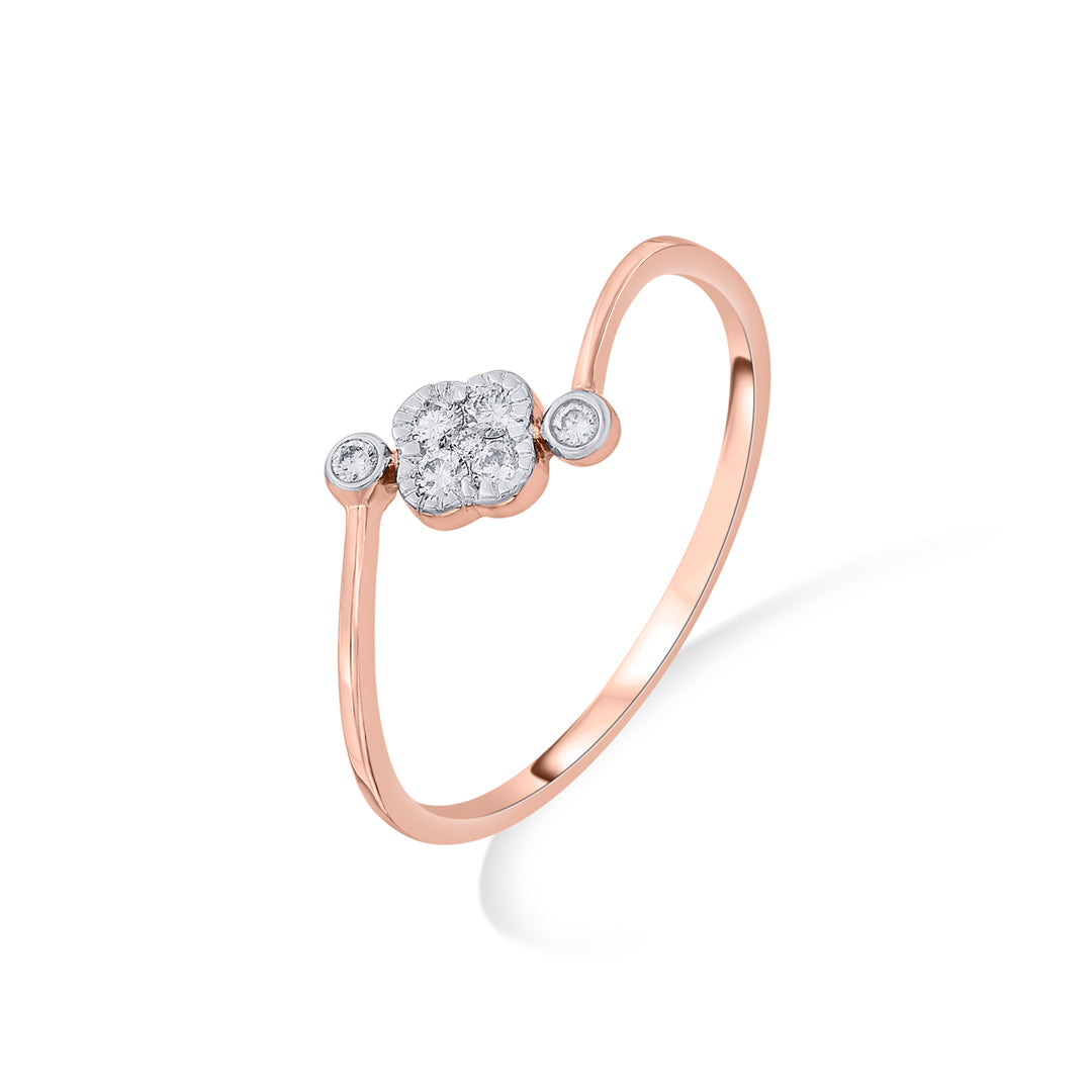 Gem Drift Diamond & Gold Casual Ring for Women