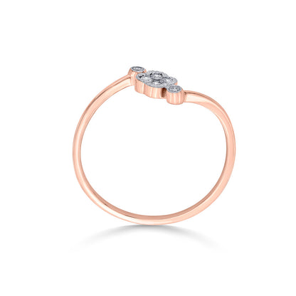 Gem Drift Diamond & Gold Casual Ring for Women