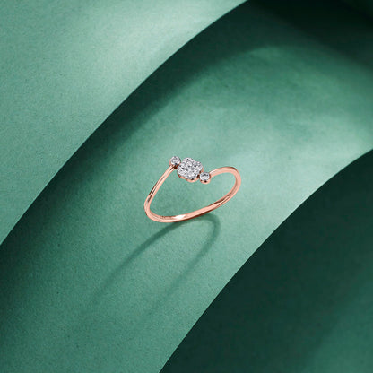 Gem Drift Diamond & Gold Casual Ring for Women