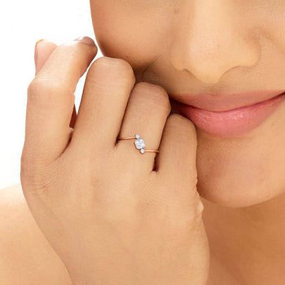 Gem Drift Diamond & Gold Casual Ring for Women