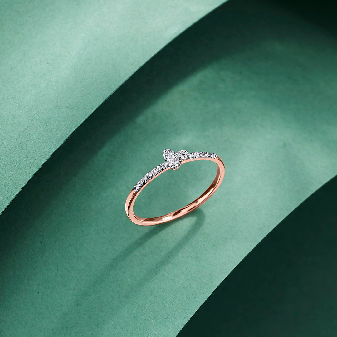 Soul Shine Diamond & Gold Casual Ring for Women