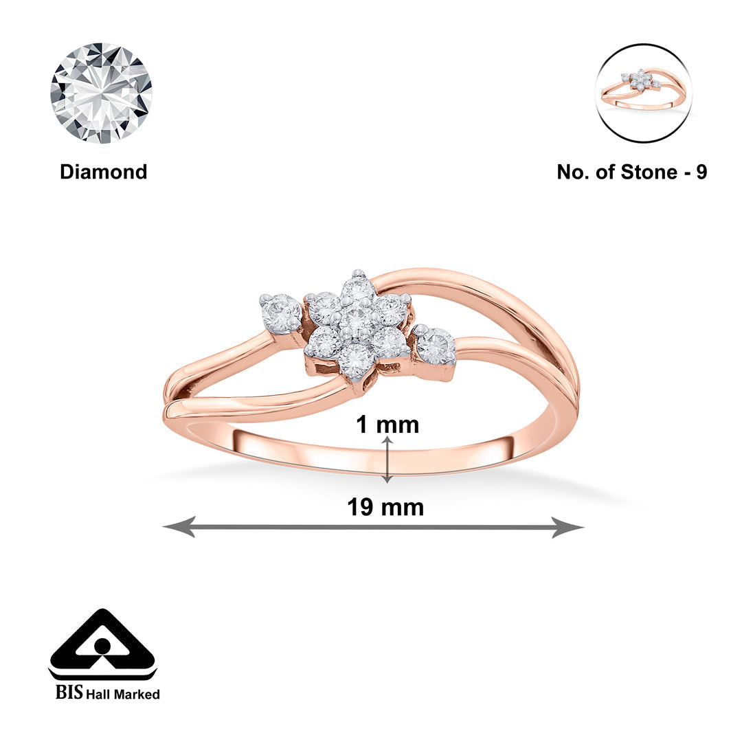 Auri Curve Diamond & Gold Fashion Ring for Women
