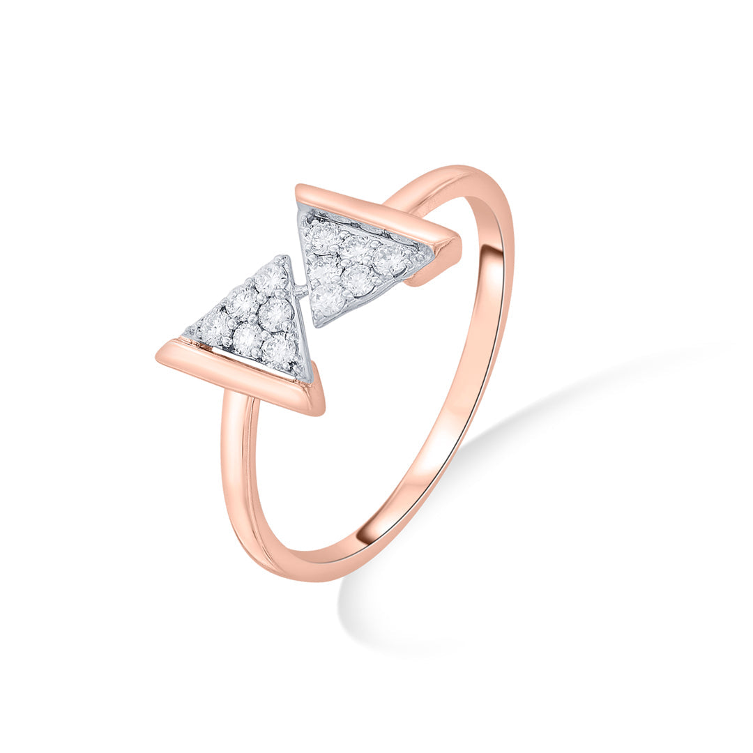 Dual Flow Diamond & Gold Fashion Ring for Women