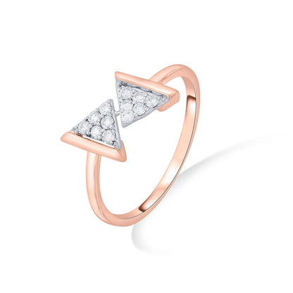 Dual Flow Diamond & Gold Fashion Ring for Women