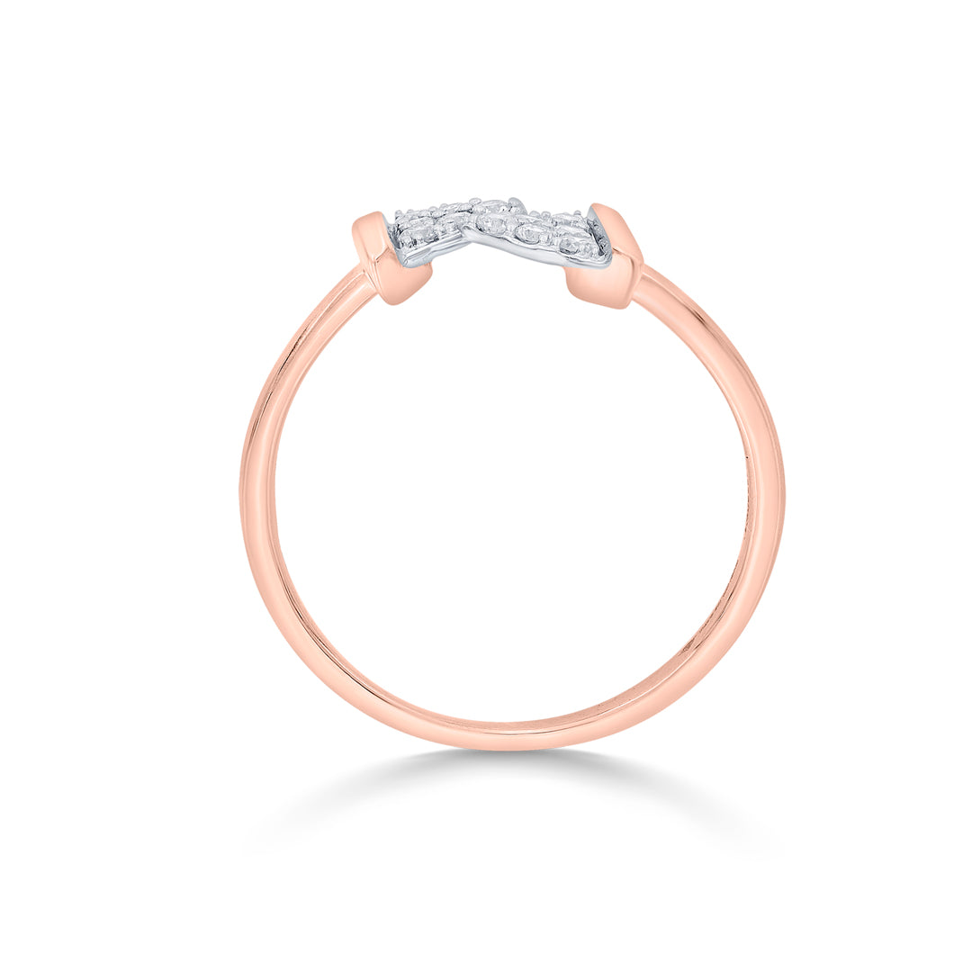 Dual Flow Diamond & Gold Fashion Ring for Women