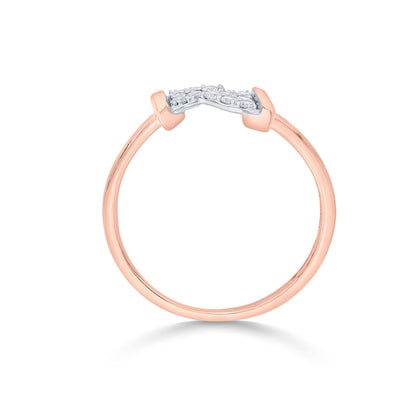 Dual Flow Diamond & Gold Fashion Ring for Women