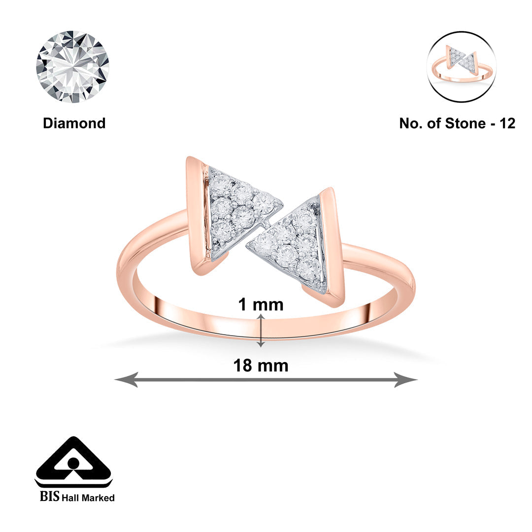 Dual Flow Diamond & Gold Fashion Ring for Women