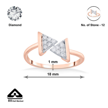 Dual Flow Diamond & Gold Fashion Ring for Women