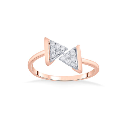 Dual Flow Diamond & Gold Fashion Ring for Women