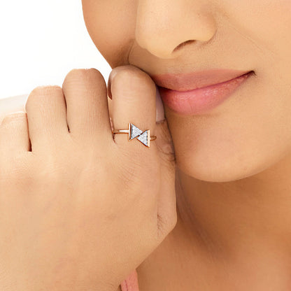 Dual Flow Diamond & Gold Fashion Ring for Women