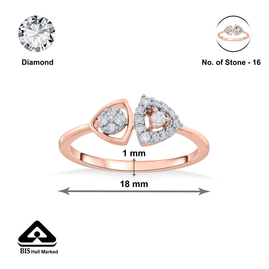 Dual Bond Diamond & Gold Fashion Ring for Women