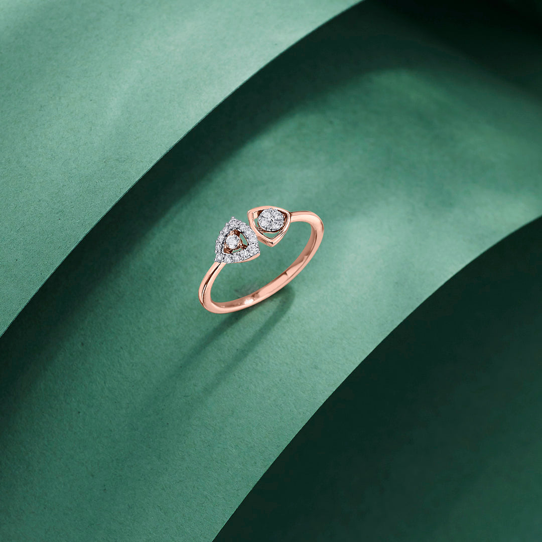 Dual Bond Diamond & Gold Fashion Ring for Women