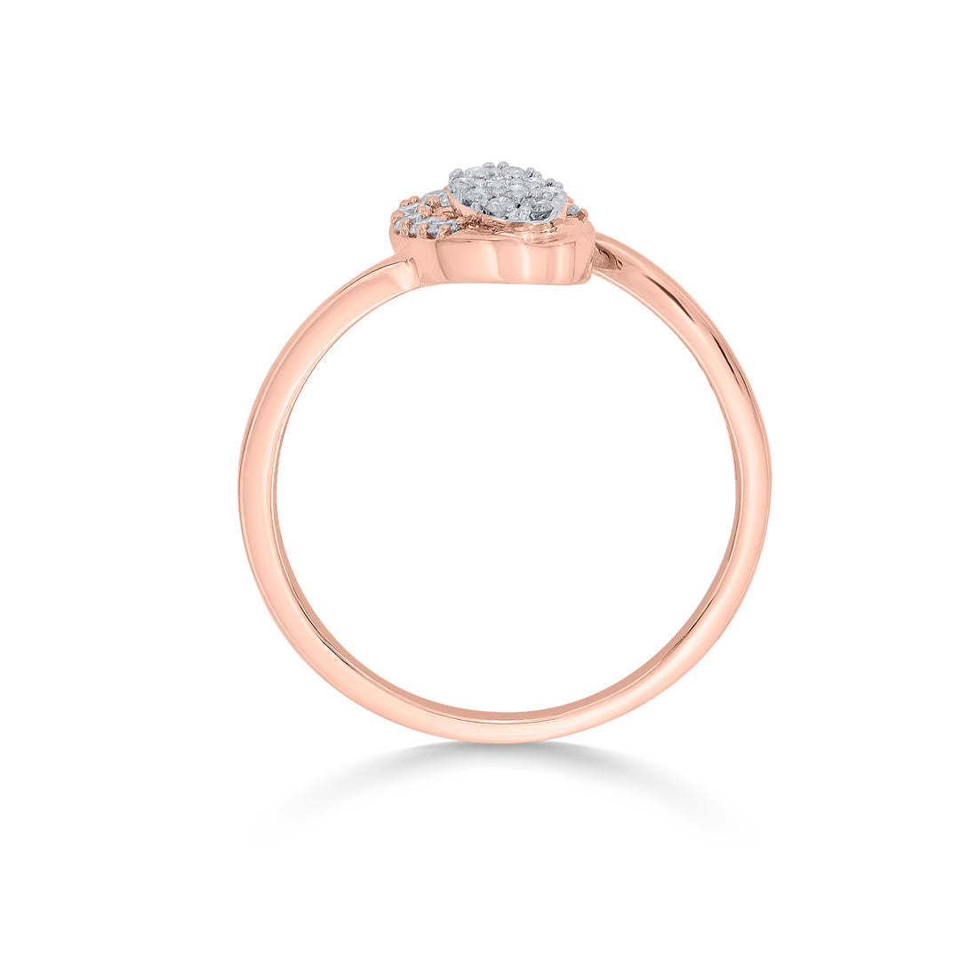 Angled Oval Diamond & Gold Fashion Ring for Women