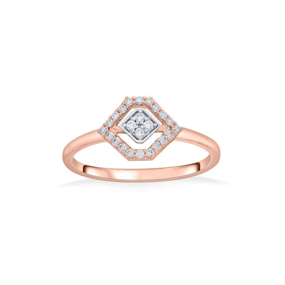 Crystal Cross Diamond & Gold Fashion Ring for Women