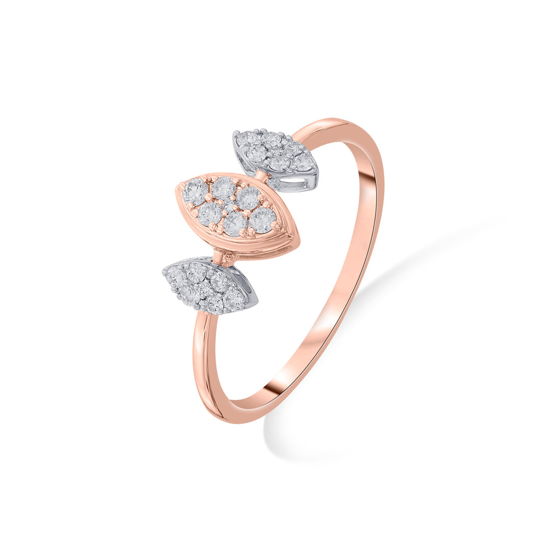 Triple Spark Diamond & Gold Casual Ring for Women