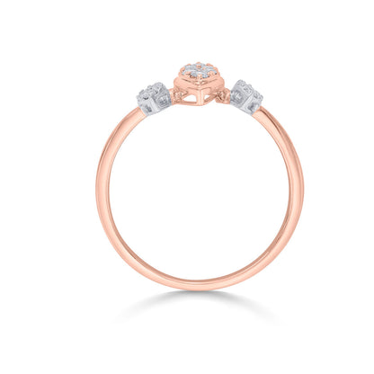 Triple Spark Diamond & Gold Casual Ring for Women